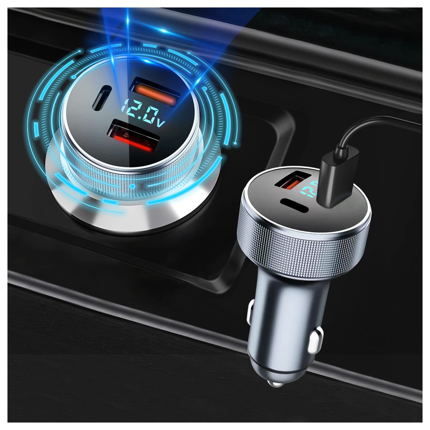 Amazon.co.jp: Junecarp 車用充電器 ハイパワー 54W 急速充電 デュアル